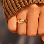 Triple Band Cross Ring