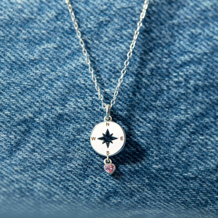 compass heart necklace