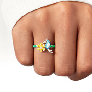 A Toucan of My Love Bird & Flower Ring