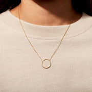 pave circle necklace