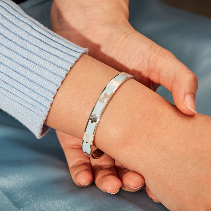 Dog Bone & Paw Cuff Bangle