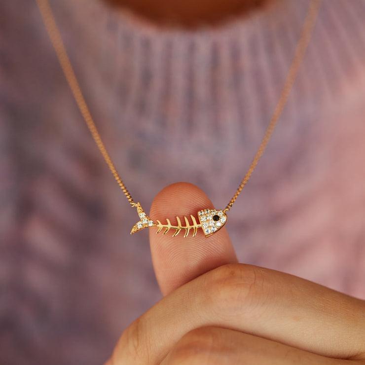 Fishbone Necklace - Fishing Partners For Life