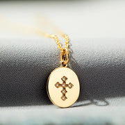 cross disc necklace