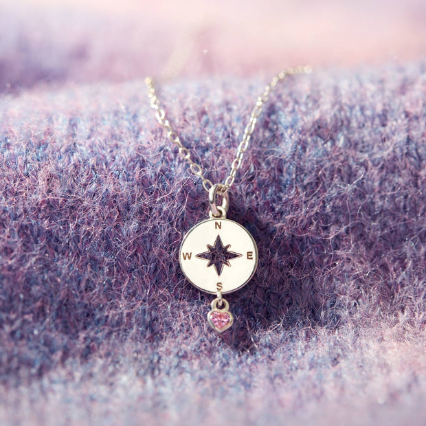 compass heart necklace