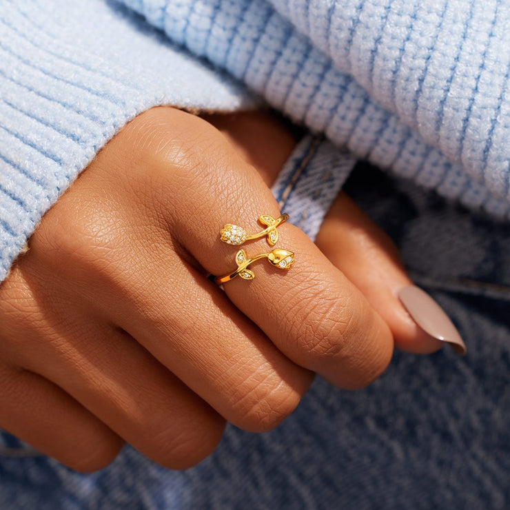 Always Thinking Of You Tulip Flower Ring