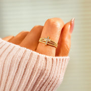 Triple Band Cross Ring