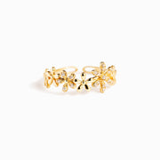 18k Gold Pavé Floral Ring