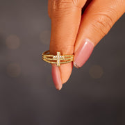 Triple Band Cross Ring