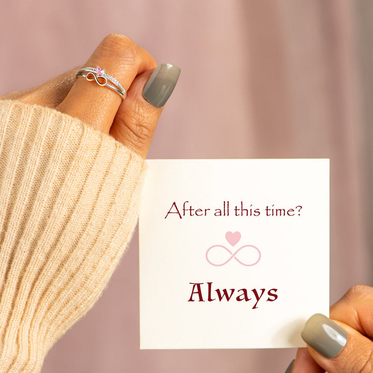 After All This Time? Always. Heart Infinity Sign Ring