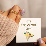 18k Gold Pavé Floral Ring