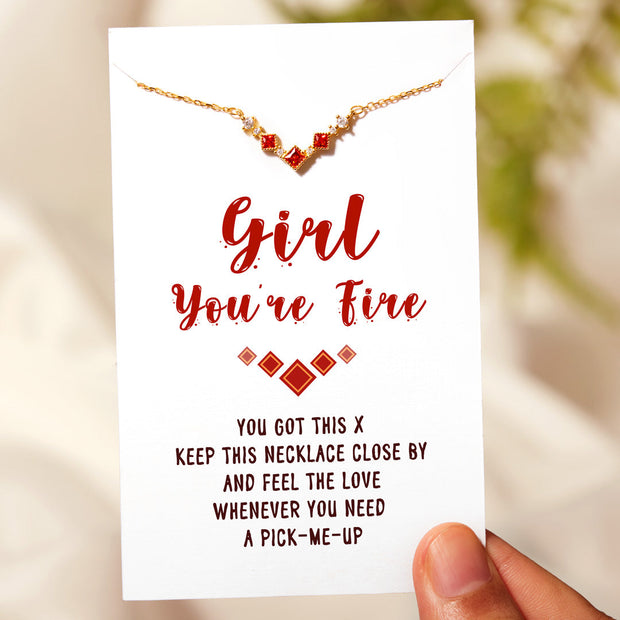 Flame Necklace-Girl You're Fire Pick-Me-Up 