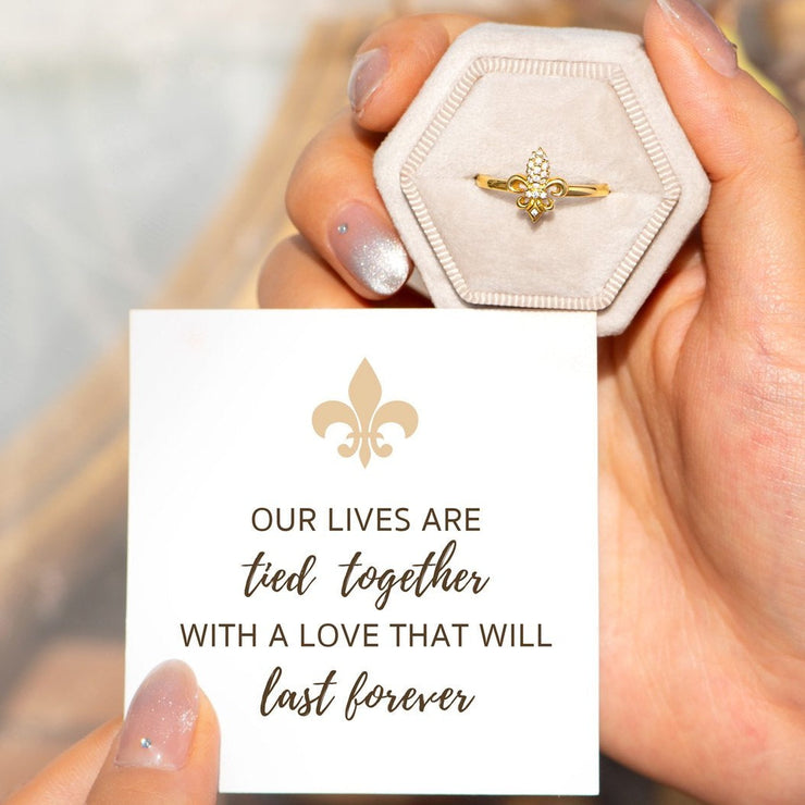 Fleur De Lis Ring - Our Lives Are Tied Together 