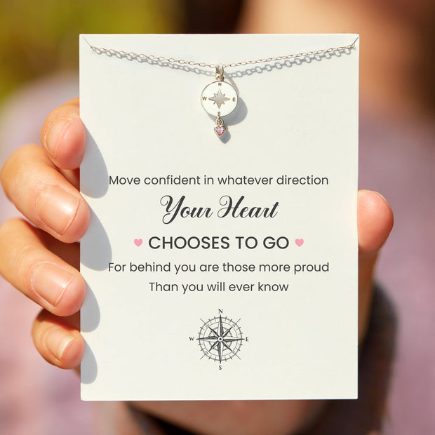 compass heart necklace