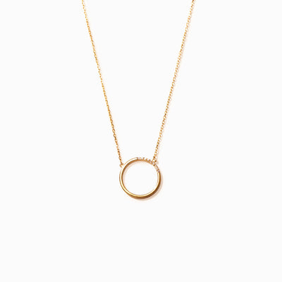 pave circle necklace