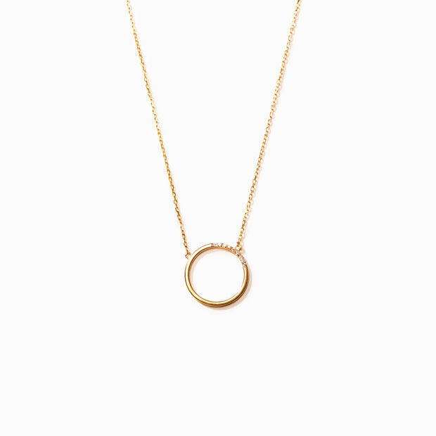 pave circle necklace