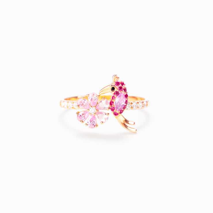 A Toucan of My Love Bird & Flower Ring