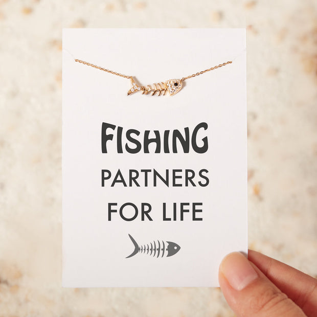 Fishbone Necklace - Fishing Partners For Life